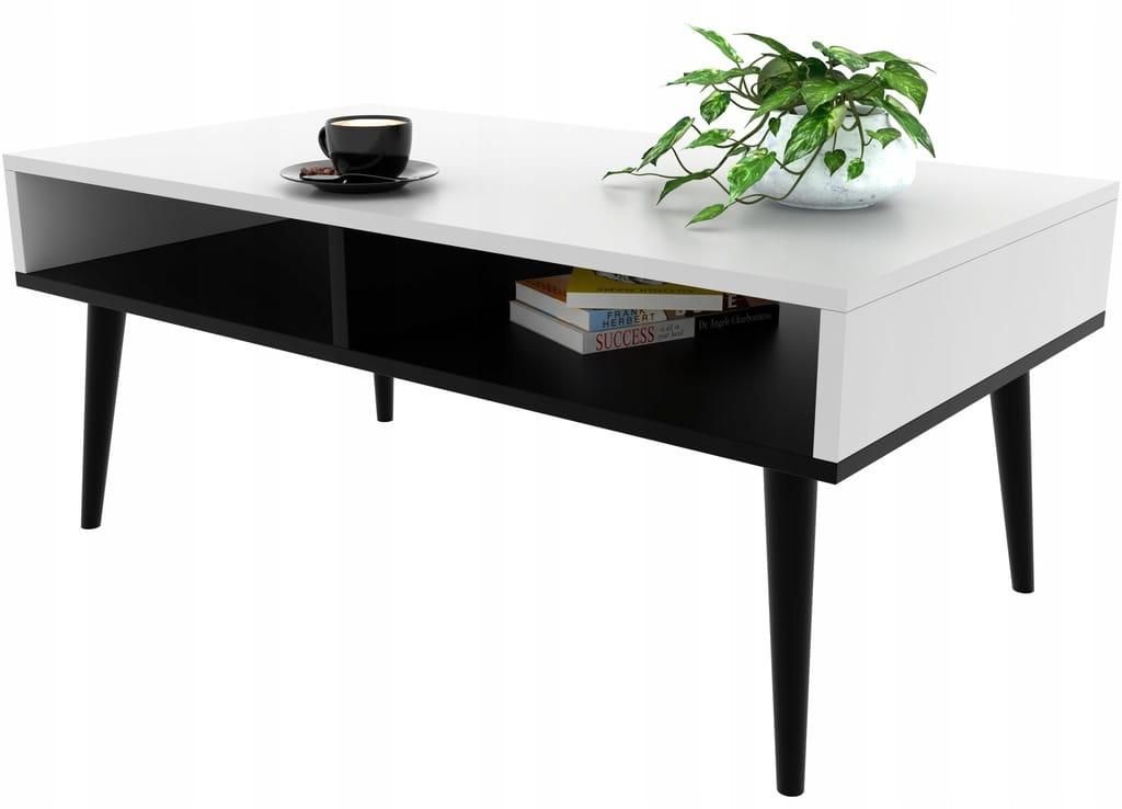 Moderner Couchtisch Weiß/Schwarz Skandinavisch Produktbild 