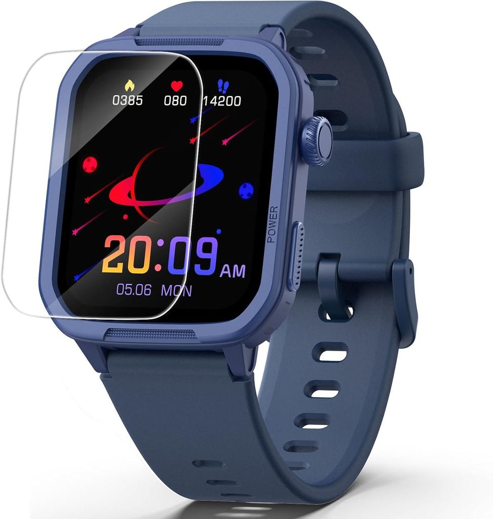 mit Schrittzähler, 24/7 Puls, IP68 Wasserdicht, Schlaf-Monitor, Wecker, Geschenk für Kinder Mädchen Jungen 6-16