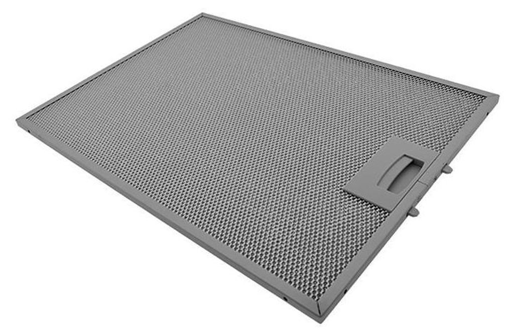 A metal grease filter for a range hood.