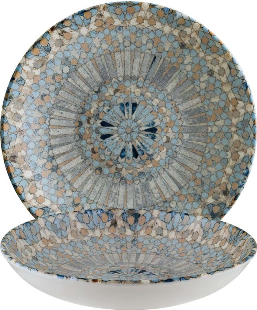 Assiettes En Porcelaine Bonna Luca Mosaic - Lot De 6 - Diamètre 27 Cm - Design Mosaïque élégant - Micro-ondes, Four Et Lave-vaisselle