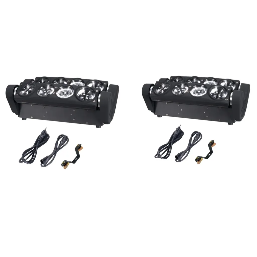 Projecteur de Scène LED 8x15W RGBW DMX - Lot de 2 avec Prise EU