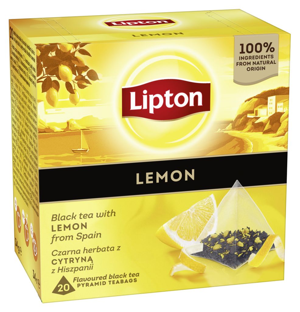 Lipton Piramidki Cytryna Czarna 20TB Zdjęcie produktu 