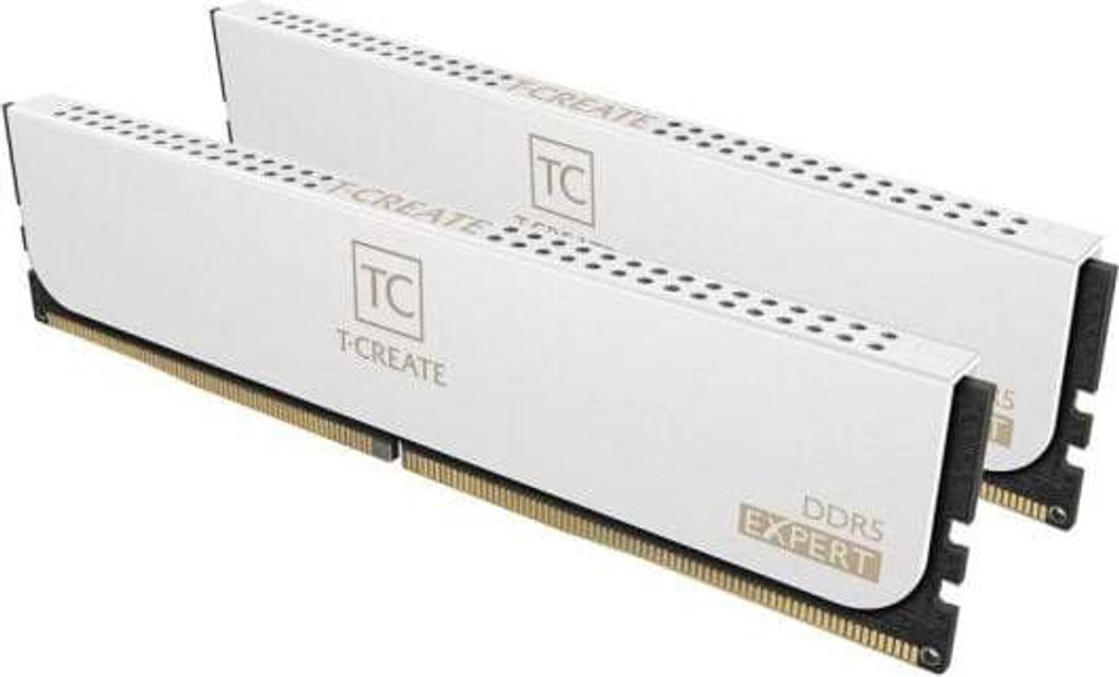 Two white RAM modules are shown in a studio shot against a white background.