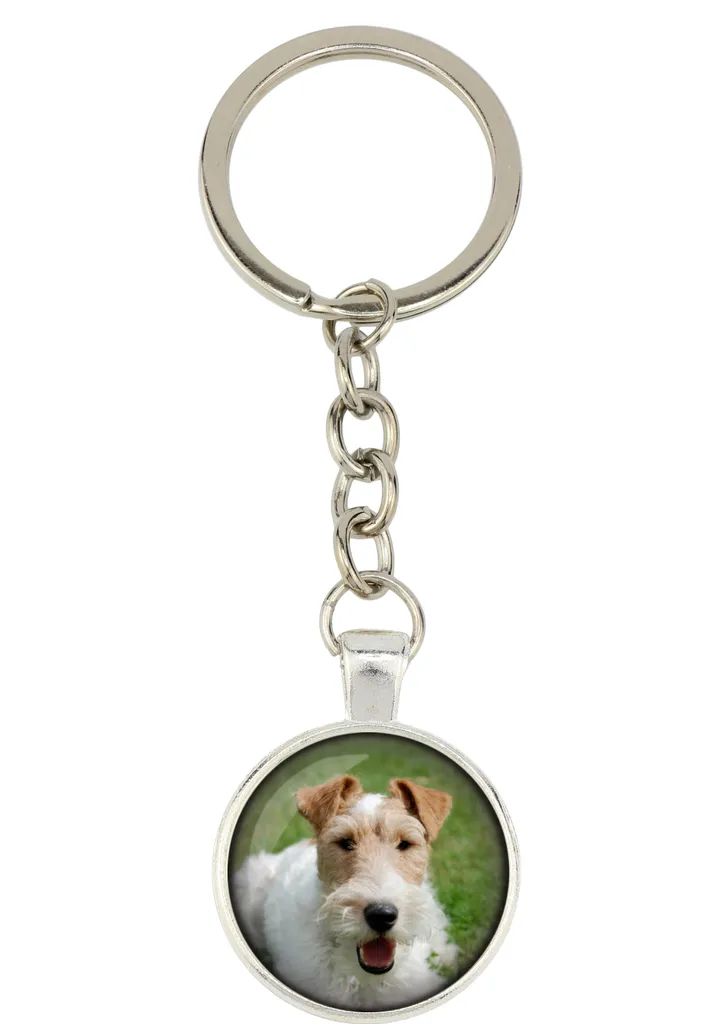 Regalo per Amanti Fox Terrier Portachiavi Foto Art-Dog - Unico