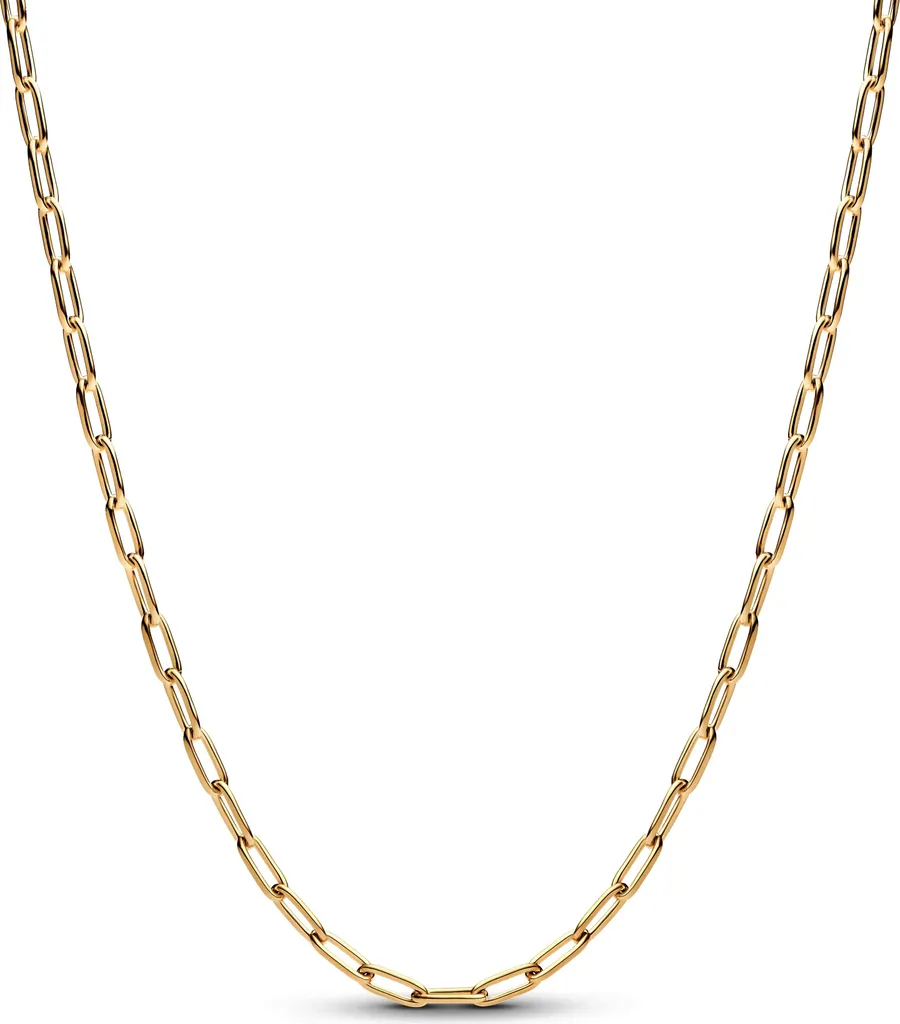 Collier femme Pandora pour superposition, maillons longs dorés rose 70cm