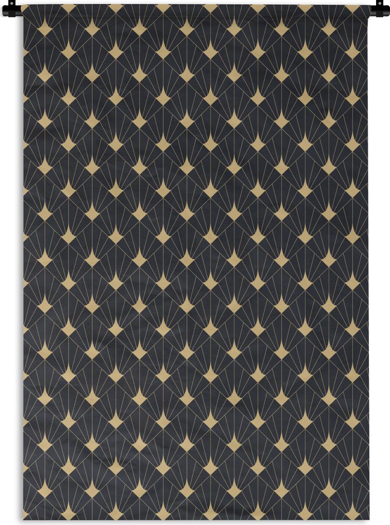MuchoWow Wandteppich Wandbehang Geometrische Figuren - Kunst - Art déco - Muster 60x90 cm Tapisserie Dekoration Wandtuch - Foto-Teppich - Abwasc...