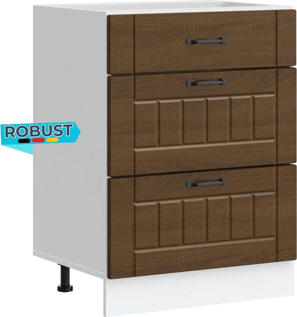 Küchenunterschrank MARO Braun Eichen-Optik 60x46x81,5 cm | Küche Unterschrank mit Schublade