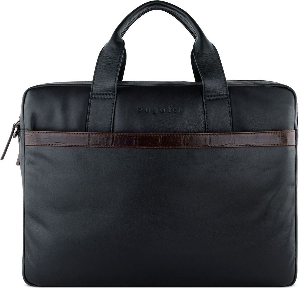 bugatti Businesstasche Laptoptasche mit Laptopfach Corso DeLuxe Large Briefcase Black schwarz