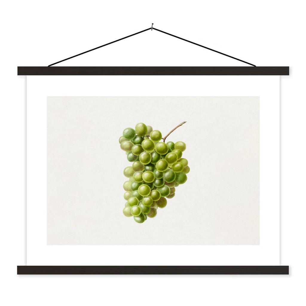 MuchoWow Textilposter Weintrauben - Traube - Obst 150x113 cm mit schwarzem Rahmen - Wohnzimmer