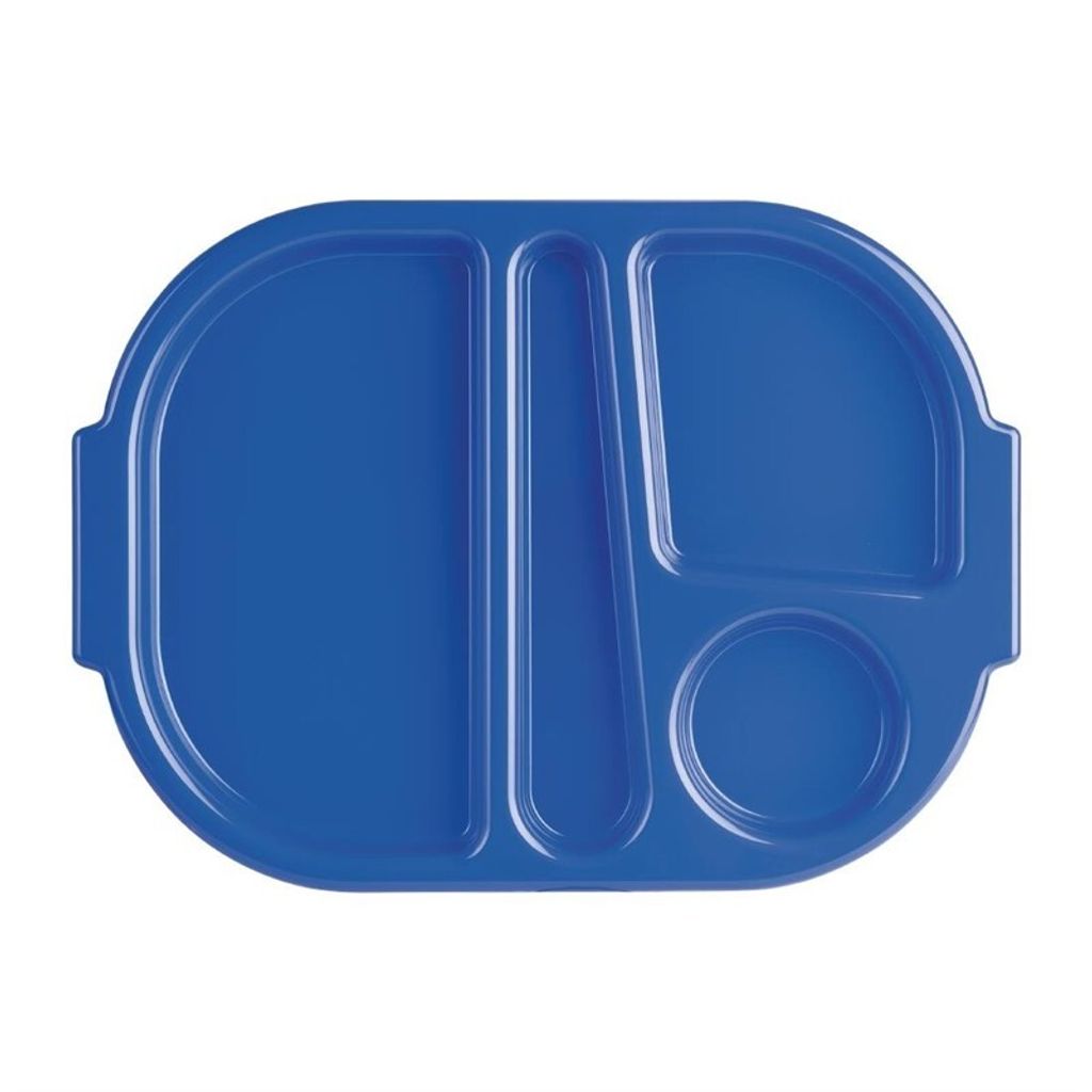 Olympia Kristallon Kleines Menü Tablett aus Polycarbonat für Lebensmittel Blau 322mm (10 Stück)
