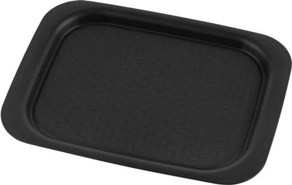 Plateau de service antidérapant grand format noir en plastique robuste