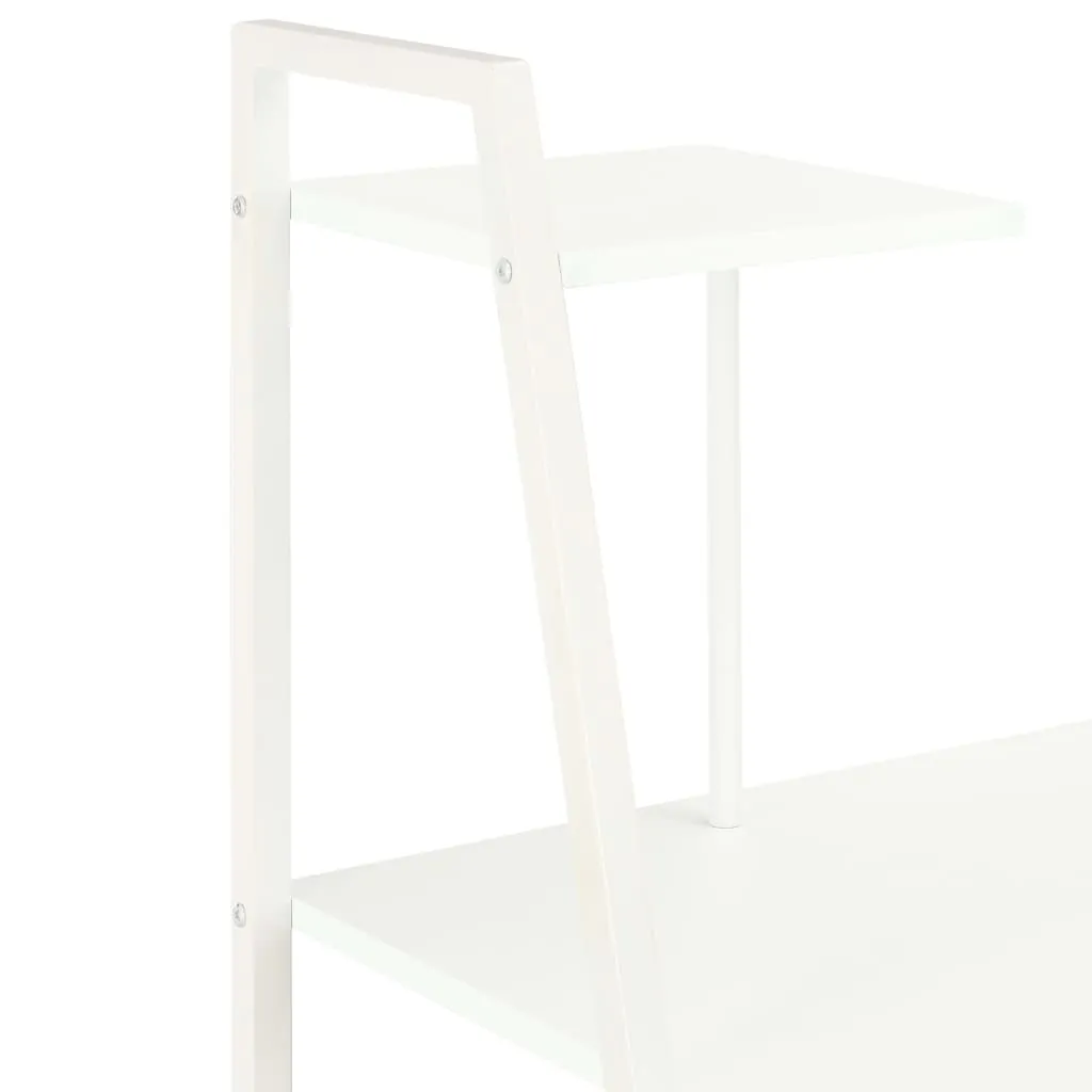 Bureau d'ordinateur blanc avec bibliothèque intégrée 102 cm - vidaXL