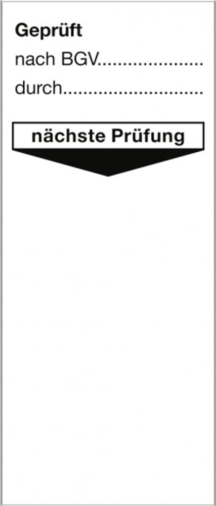 Dreifke Aufkleber Grundplakette nach BGV durch nächste Prüfung,Folie...