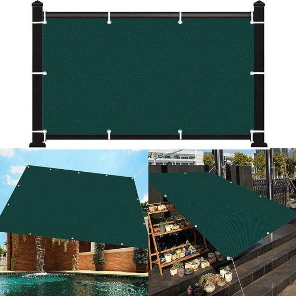 Sonnensegel - Schattentuch für Garten - Terrasse überdachen - atmungsaktives HDPE-Material - 1,6 x 2 m - Grün