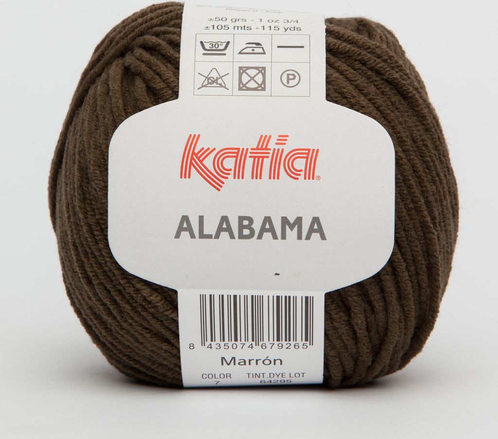 ALABAMA von Katia - dunkelbraun (7) - 50 g / ca. 105 m Wolle