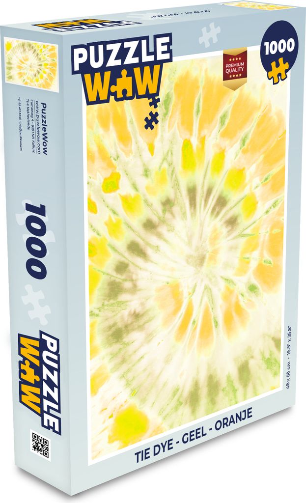 MuchoWow Puzzle 1000 Teile Krawattenfärbung - Gelb - Orange - Spielzeug - Alt und Jung - Spiele - Puzzeln