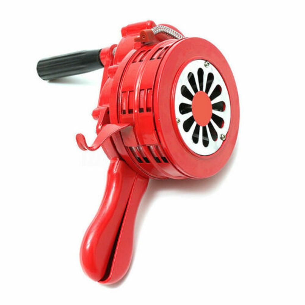 Handsirene Aluminiumgehäuse Sirene Handkurbel Einklappbar Alarmsirene Rot 