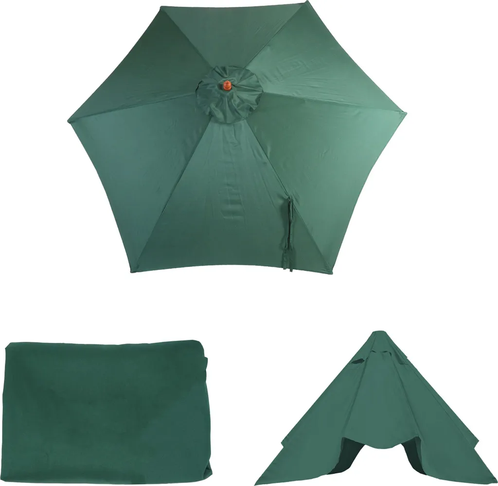 Copertura di ricambio per ombrellone Florida, copertura di ricambio per ombrellone, Ø 3m poliestere 6 montanti ~ verde oliva