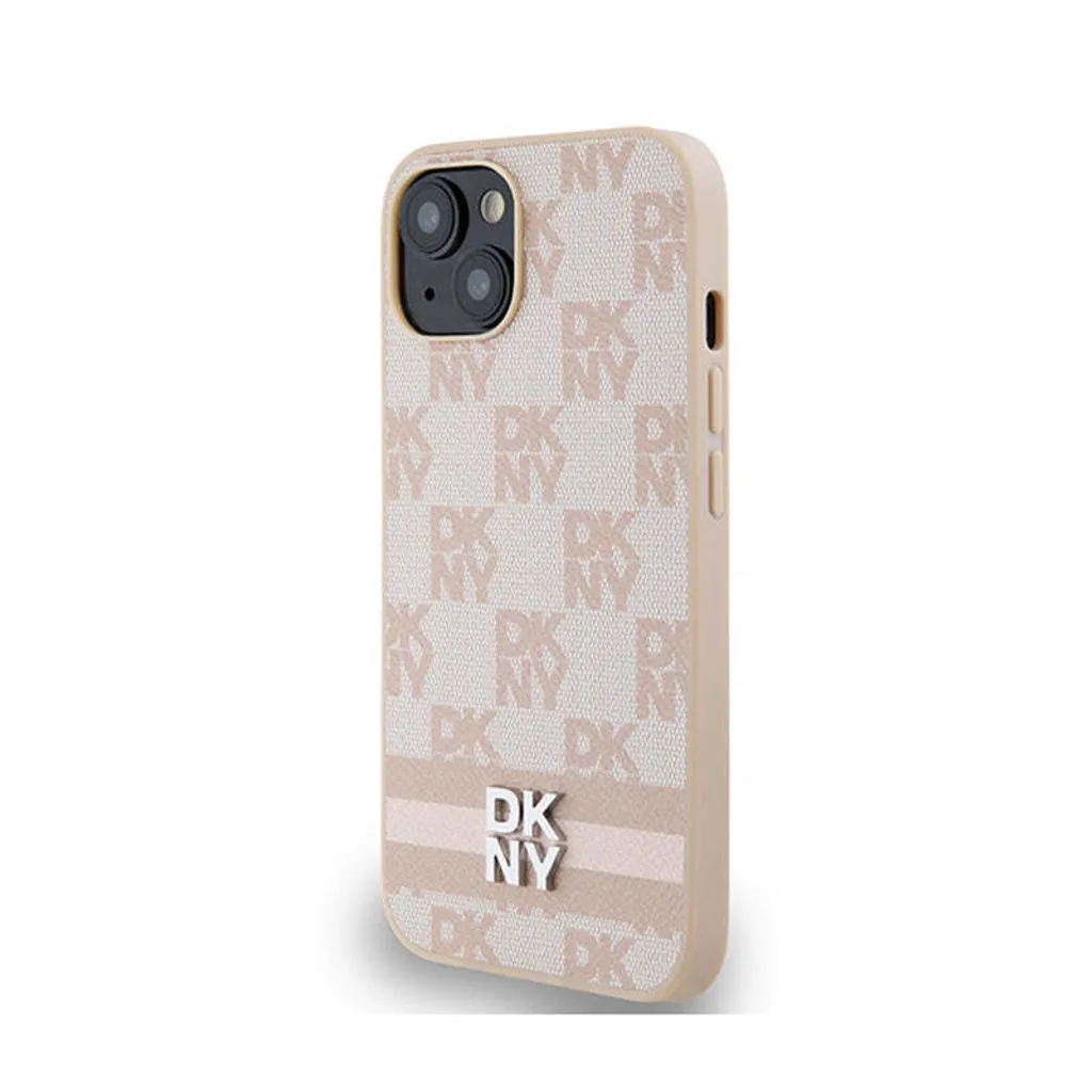 DKNY Custodia iPhone 15 Plus Rosa Pelle - Accessorio Moda Luxury - 2
