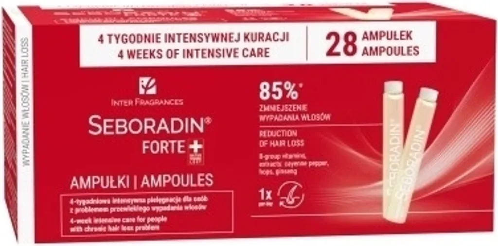 Stop Chute de Cheveux avec Seboradin Forte Ampoules, Cure Intensive