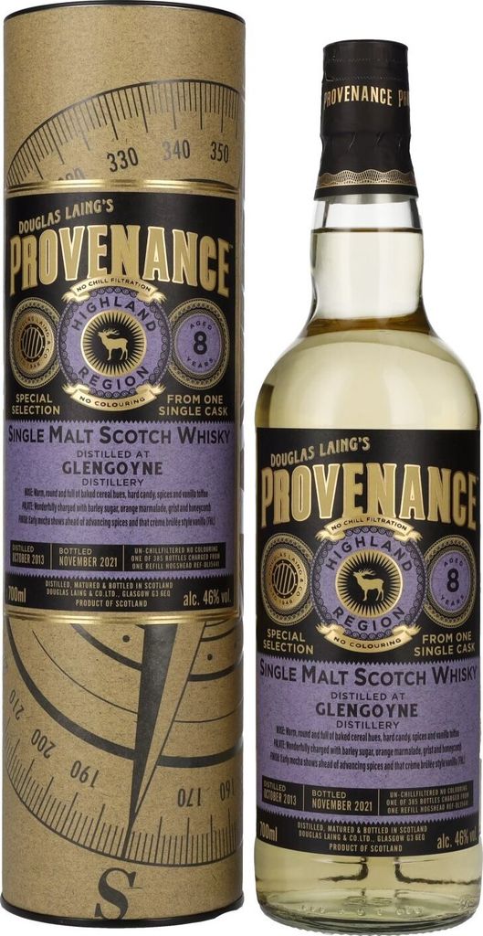 Douglas Laing PROVENANCE Glengoyne 8 Years Old Single Cask Malt 2013 46% Vol. 0,7l in Geschenkbox