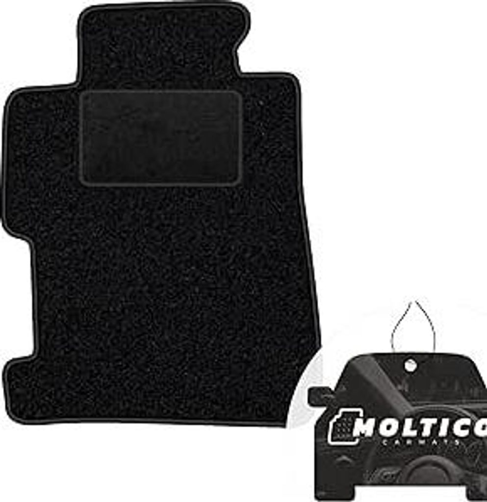 moto-MOLTICO Fahrer Fußmatte Auto Velours Fahrerseite Autoteppiche Schwarz Fahrermatte 1-teilig passend für Honda Civic Coupe 1996-2000