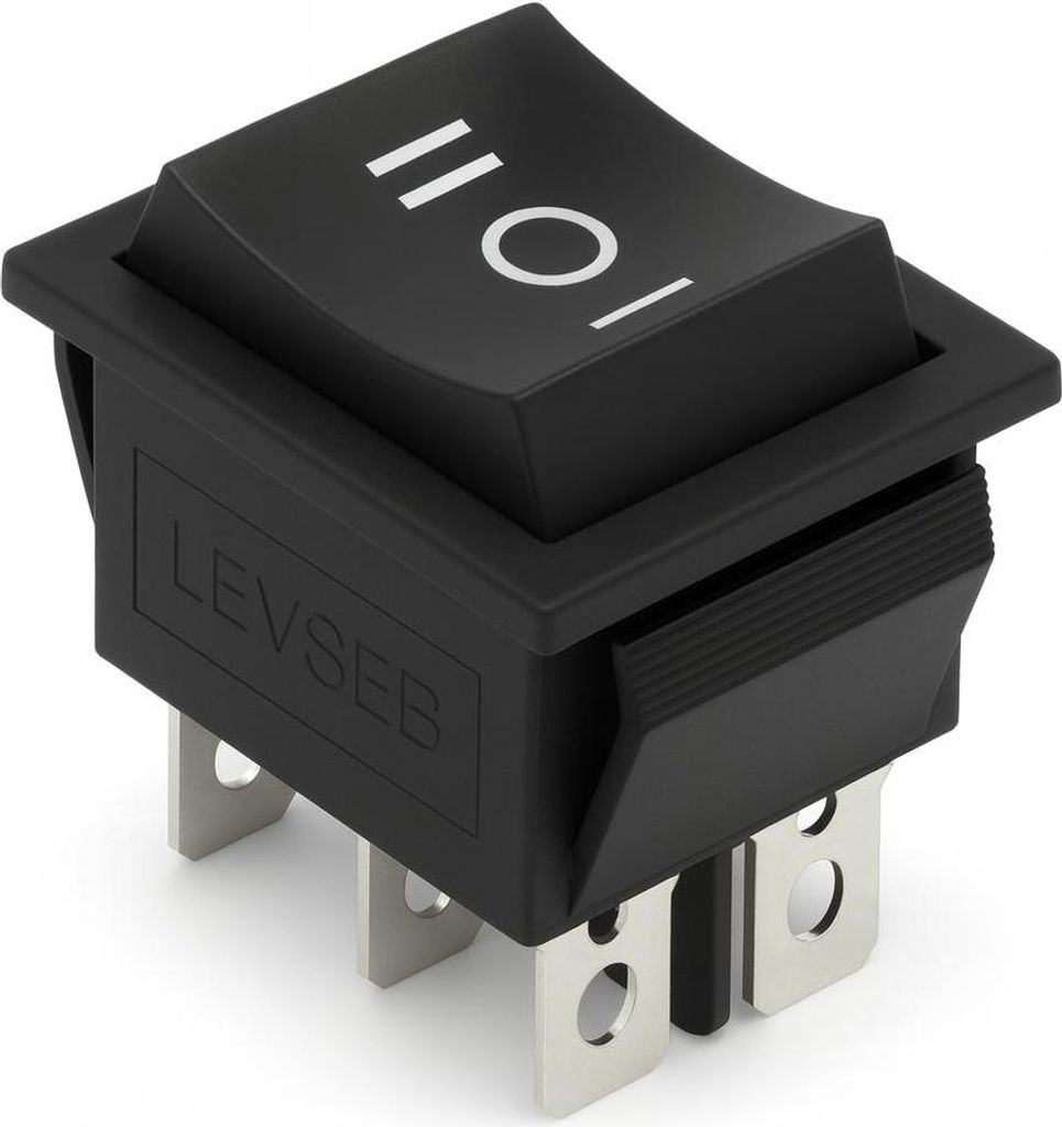 Wippenschalter 2-polig (6 Pin) EIN-AUS-EIN 16A 250V Wechselschalter