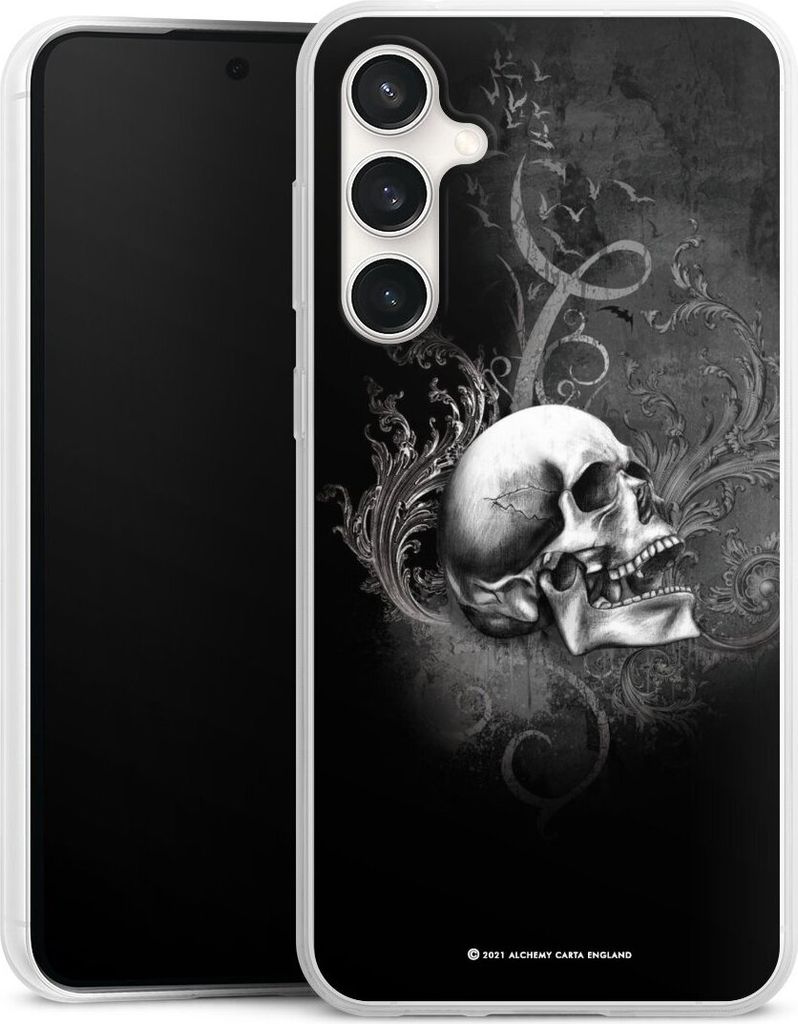 DeinDesign Slim Hülle für Samsung Galaxy S23 FE Silikon Case Ultra Dünn Handyhülle Gothic Schädel Totenköpfe