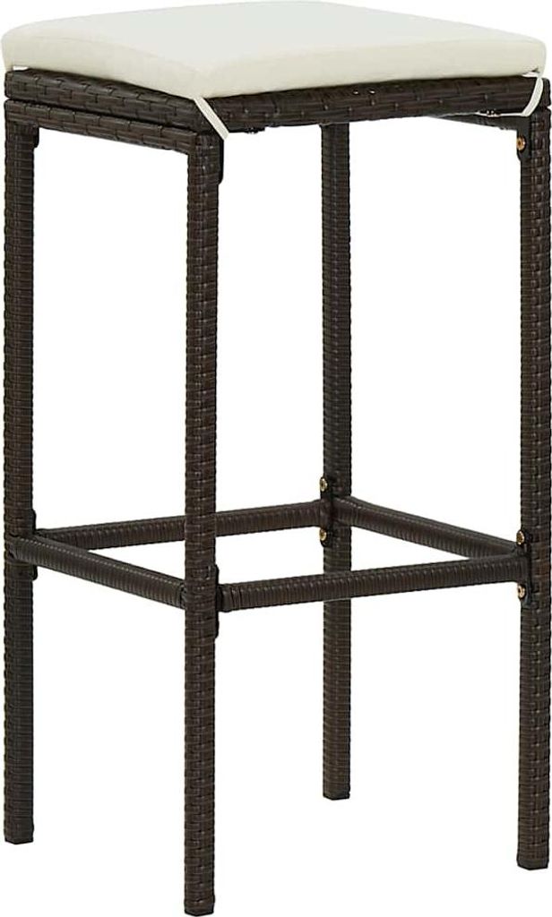 vidaXL Barhocker mit Kissen 6 Stk. Braun Poly Rattan