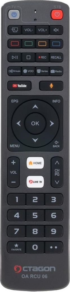 Octagon OA RCU 06 Original Bluetooth-Fernbedienung HD Receiver PVR Ready