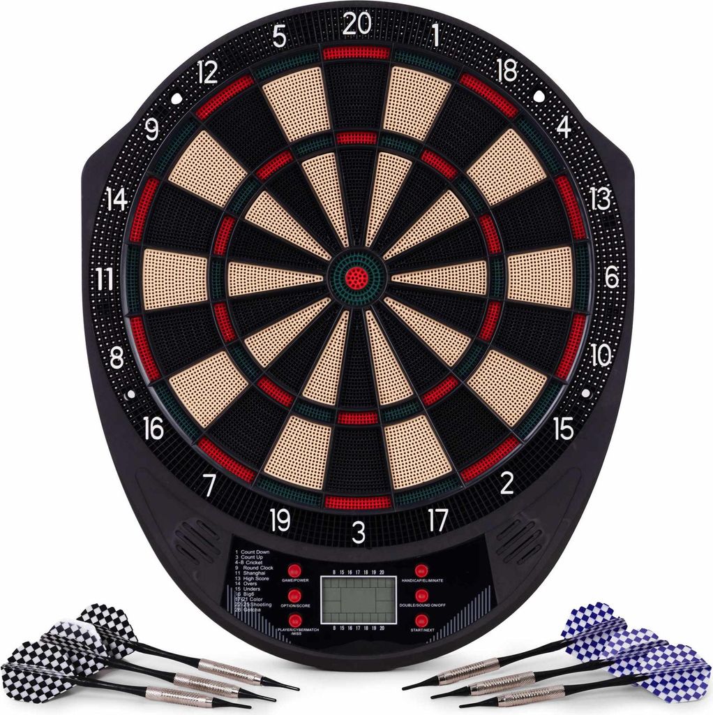 Elektronisches Dartscheiben-Set, 41 cm, 26 Spiele, 6 Darts