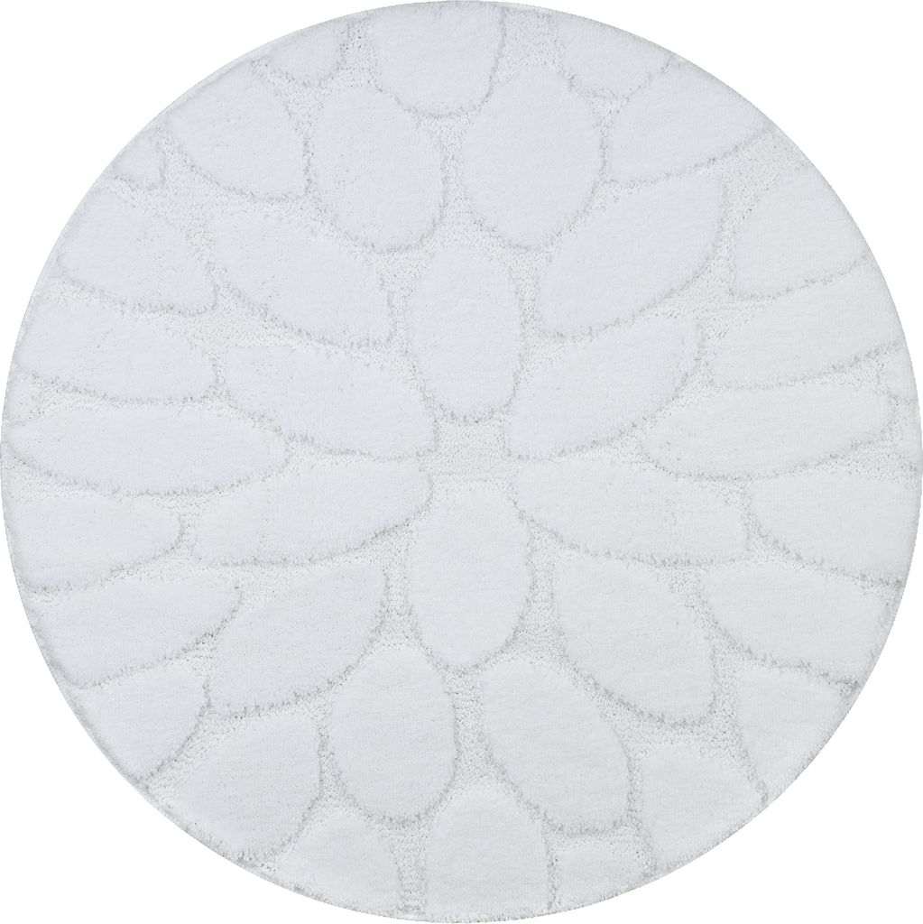 Badteppich SUPREME Kreis STONES, Steine, rutschfest, weich – weiß Weiß rotondo 67 cm