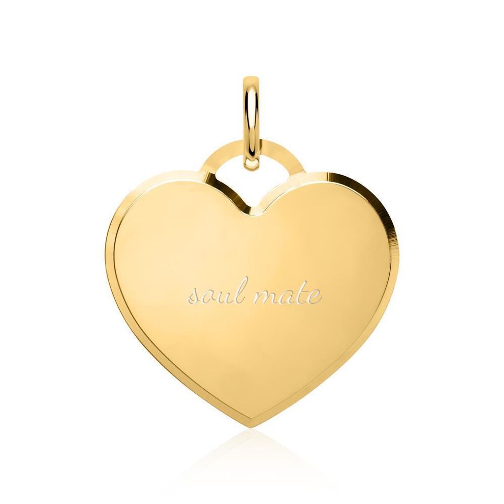 Herzanhänger aus Gold matt mit Glanzrille GP0267