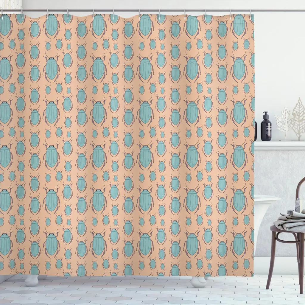 Tenda da Doccia Colorata ABAKUHAUS Insetti 175x180cm - Idea Regalo