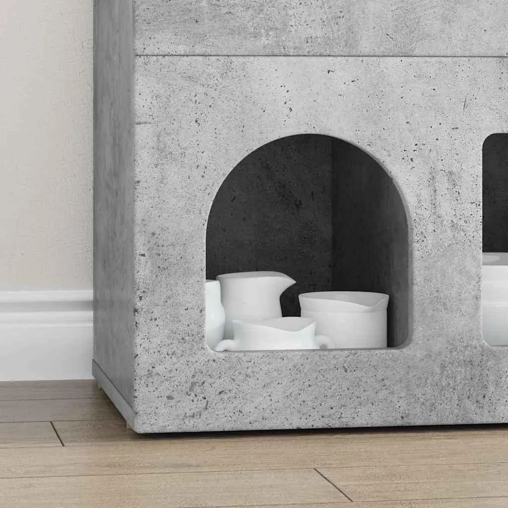 SYFAX Credenza Grigio Cemento 80.5x35x59 cm | Madia Moderna Multistrato - 5