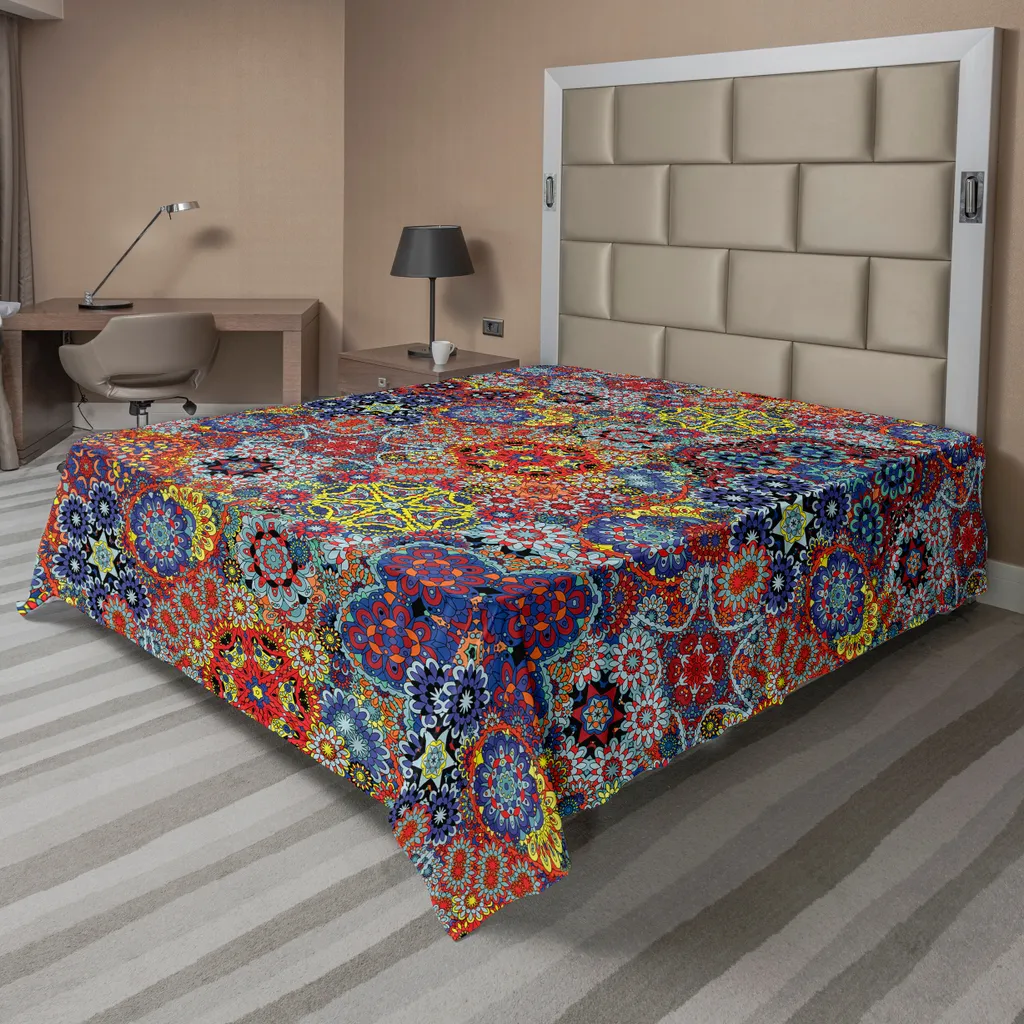 Lenzuolo Sopra ABAKUHAUS 244x205cm: Motivo Batik Paisley Orientale