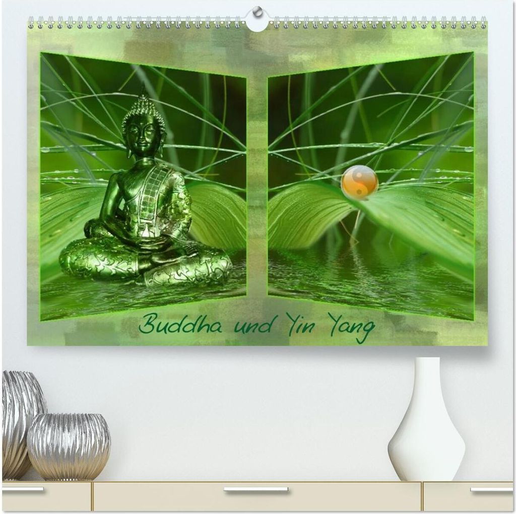 Buddha und Yin Yang (hochwertiger Premium Wandkalender 2026 DIN A2 quer), Kunstdruck in Hochglanz