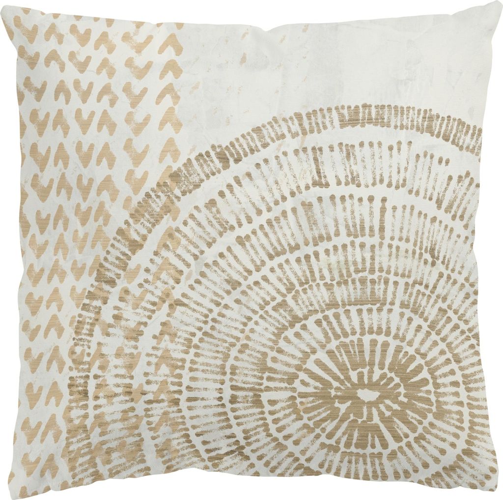 Dekokissen Muster draußen / Outdoor Zierkissen waschbar Geometrisch beige Abstrakt Sofakissen ohne Füllung