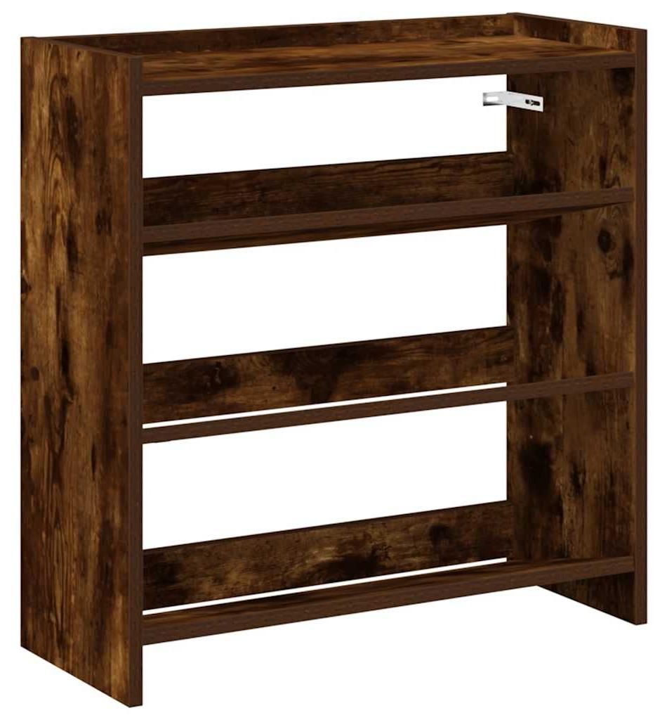 vidaXL Portascarpe in rovere affumicato 60x25x62 cm Immagine del prodotto 