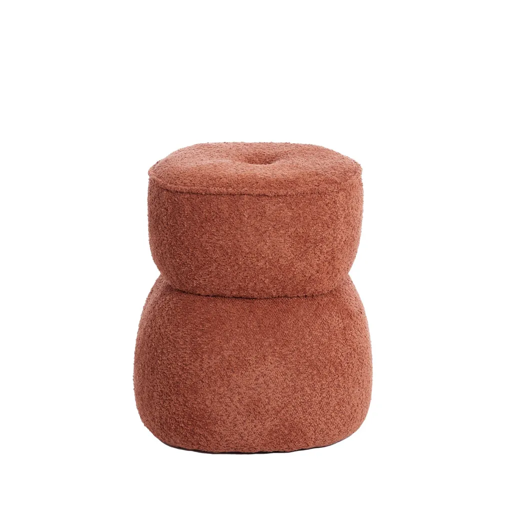 Pouf Leyla terre terre cuite Ø40x46 cm - Assise d'appoint design rond