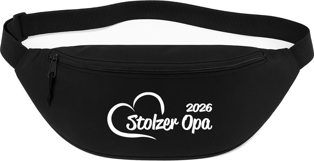 Huuraa Bauchtasche Stolzer Opa 2026 Herz 2,5 Liter Black Polyester Crossbody Bag Geschenkidee