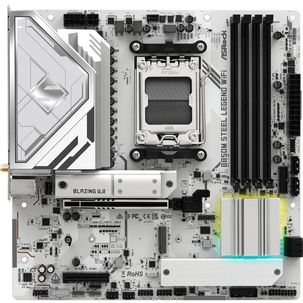 Asrock B850M Steel Legend WiFi, AMD, Gniazdo AM5, AMD Ryzen Zdjęcie produktu 