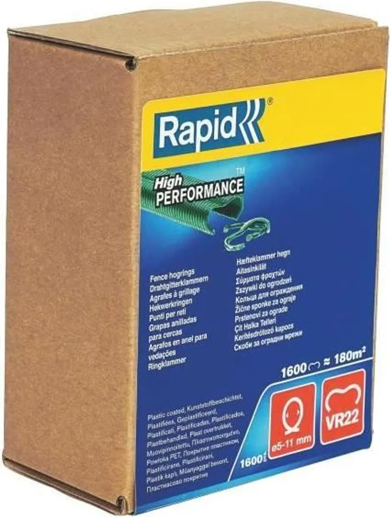Graffette Verdi Rapid VR22 Zincate | 1600 pz | Per Pinza FP222