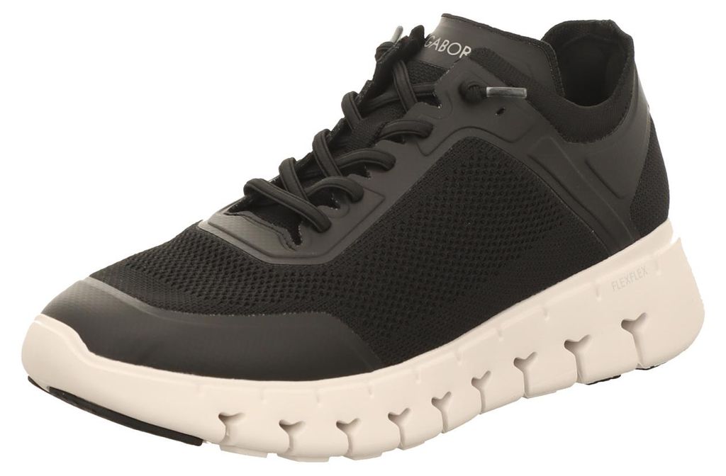 Gabor Damen-Sneaker Schwarz-Weiß, Farbe:schwarz, UK Größe:71/2