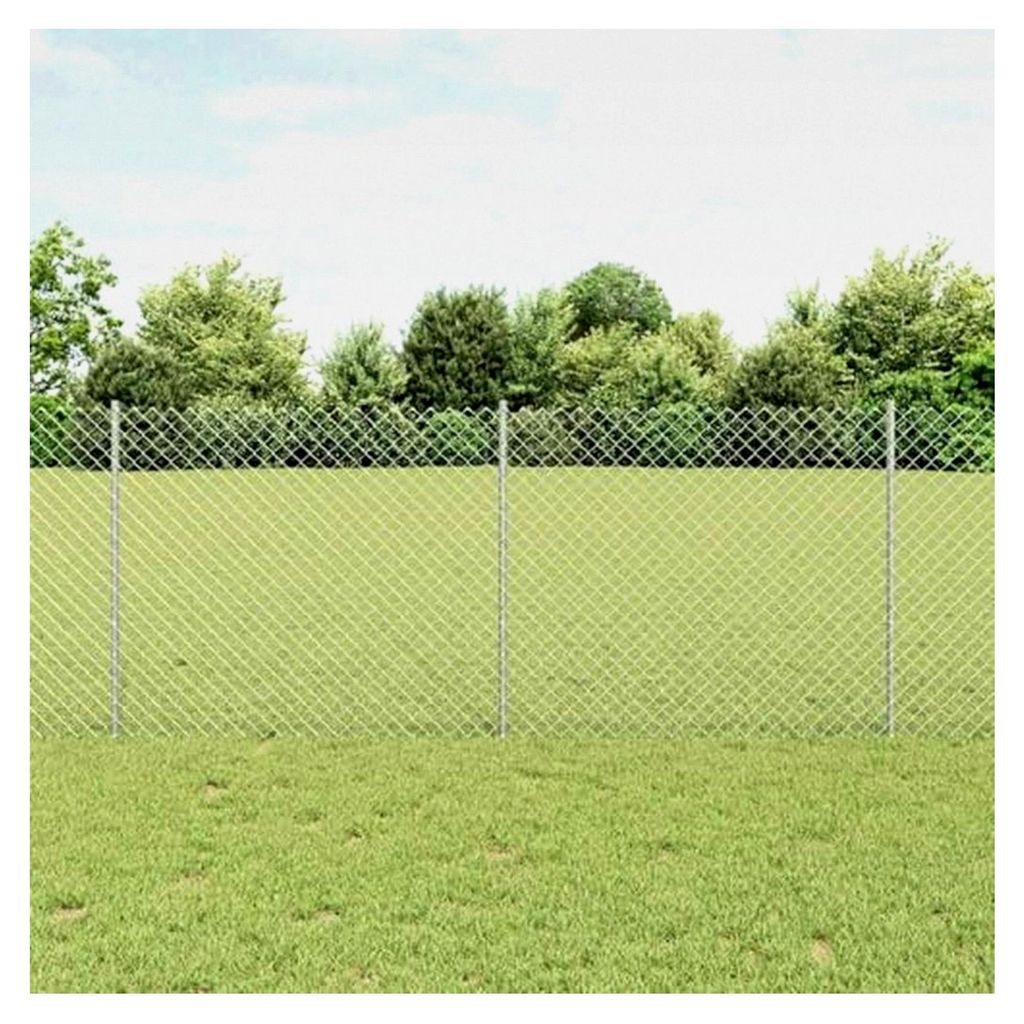 Zaunpaneel-Set für den Außenbereich - Silberstahl - Gartenterrassen-Dekor