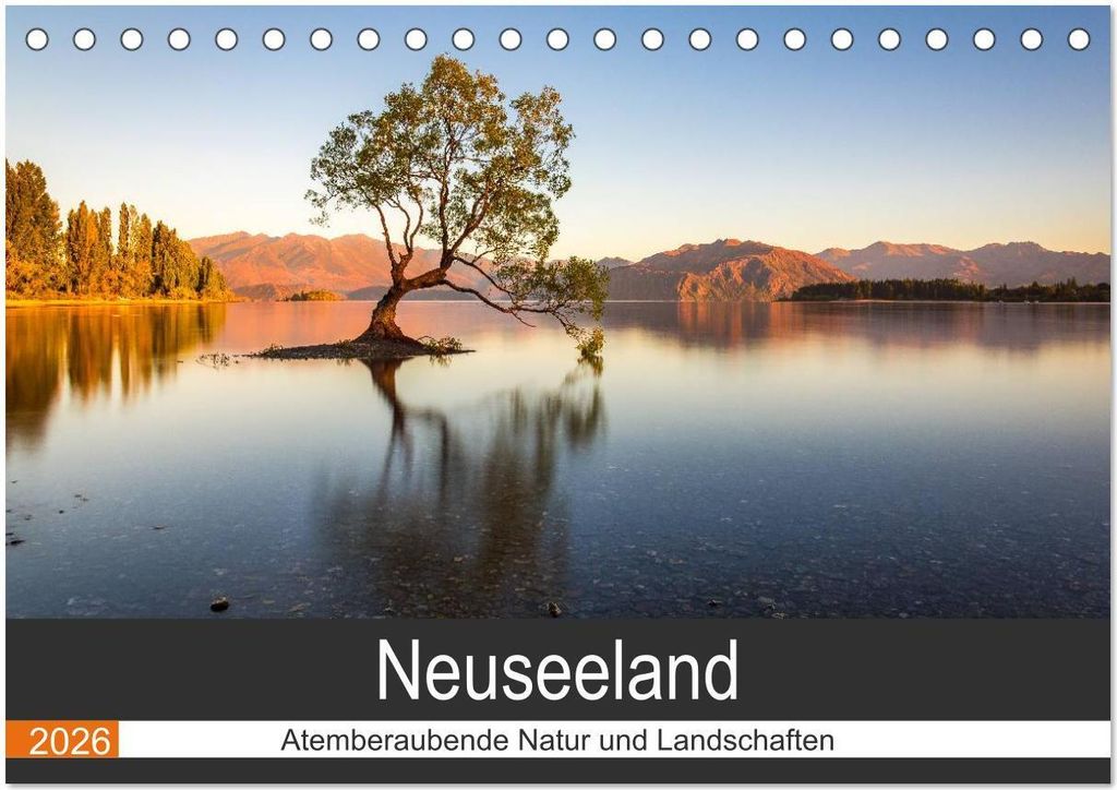 Neuseeland - Atemberaubende Natur und Landschaften (Tischkalender 2026 DIN A5 quer), CALVENDO Monatskalender