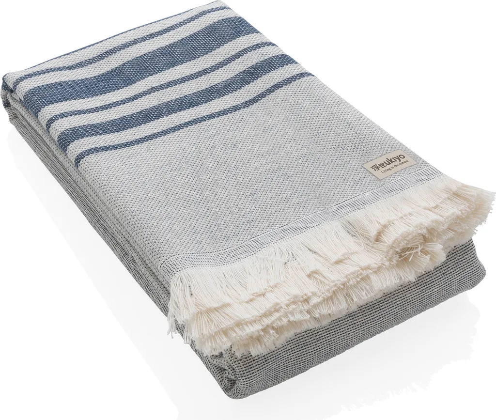 Telo Hammam Ukiyo Yumiko Navy Blue - Asciugamano Ecologico AWARE™