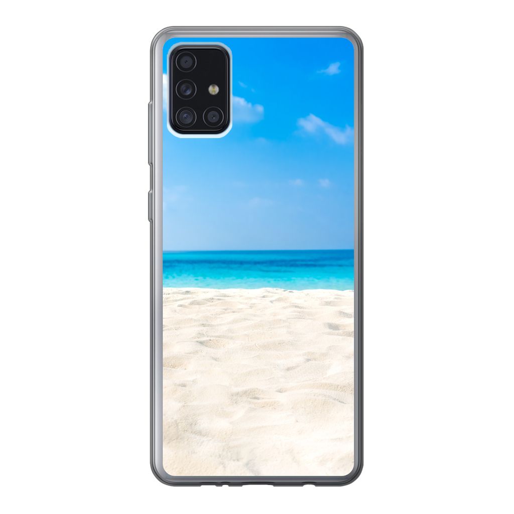 MuchoWow Handyhülle Schutzhülle Hülle für Samsung Galaxy A52 5G Strand - Meer - Sand Silikon Softcase Handy Hülle - Umschlag