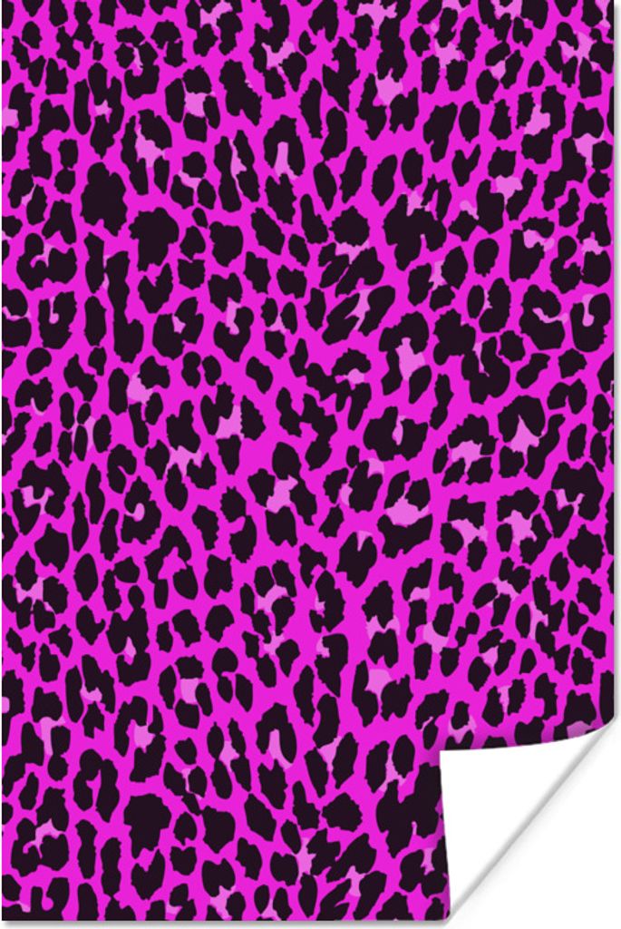 MuchoWow Poster Leopard - Pelz - Rosa 60x90 cm - Wanddekoration