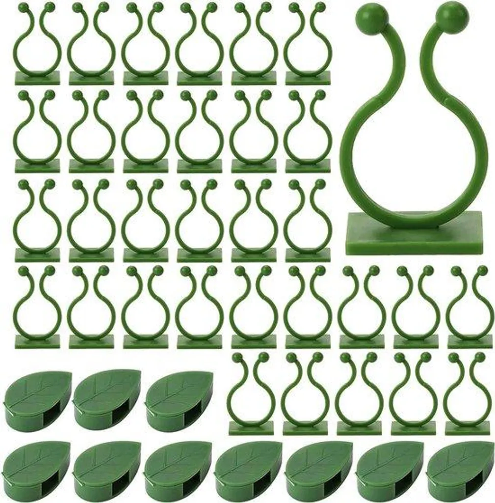 Tuteurs muraux adhésifs pour guider vos plantes vertes - Set de 60 clips